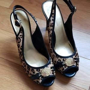 Anne Klein Leopard Print Slingbacks